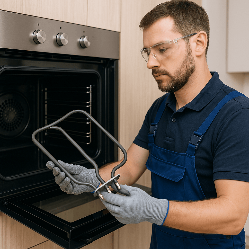 Eryaman Teknik Servis teknisyeni fırın rezistansını değiştirirken